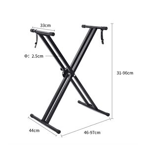 Atril de Teclado Doble X Q-2XC-2 HEBIKUO