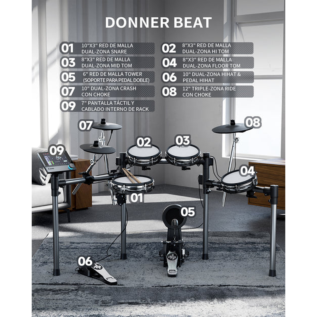 Batería Electrónica BEAT DONNER 3