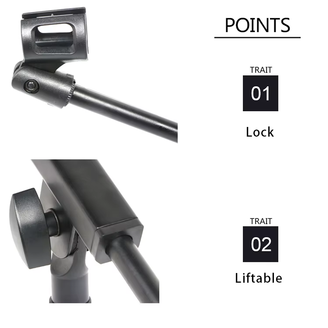 Atril Microfono Boom Pequeño Base Redonda M-210A Hebikuo 4