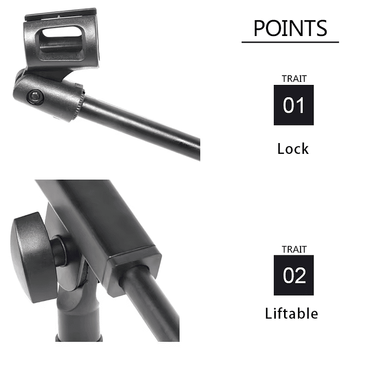 Atril Microfono Boom Pequeño Base Redonda M-210A Hebikuo 4