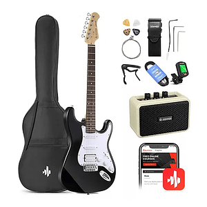 Pack Guitarra Electrica Negra DST-100B EC1099 DONNER