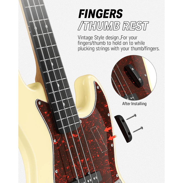 Bajo Electrico DJB-510R 4C Blanco/Tortoise EC1389 Donner 2