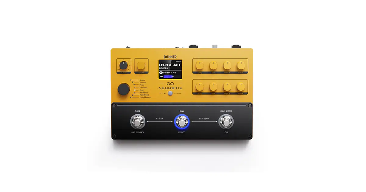 Multiefecto Pre Amp y Looper Guitarra Acustica EC7138 DONNER