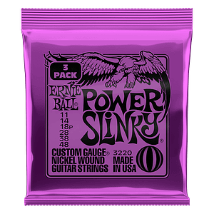 Pack 3 - Set Cuerdas Guitarra Eléctrica Ernie Ball 3220 Power Slinky 11-48 Ernie Ball