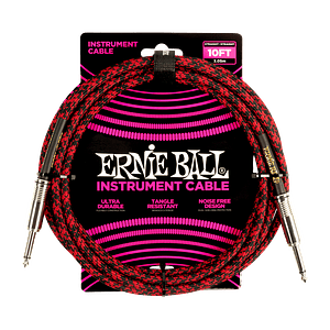 Cable Instrumento Textil Rojo/Negro 3M P06394 Ernie Ball