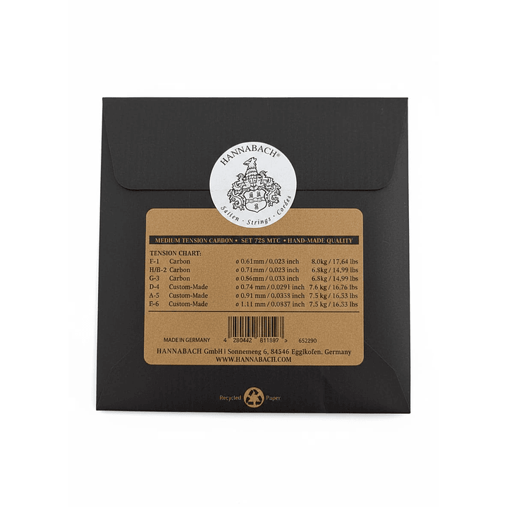 Set Cuerdas Medium Tension Carbon 728 MTC Hannabach 2