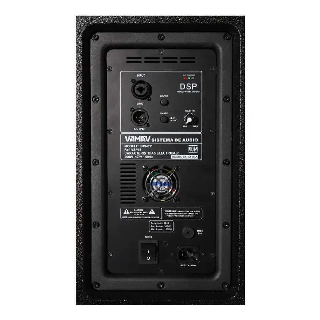 Subwoofer Activo 900W RMS 18 Pulgadas VSP18 Vamav 4