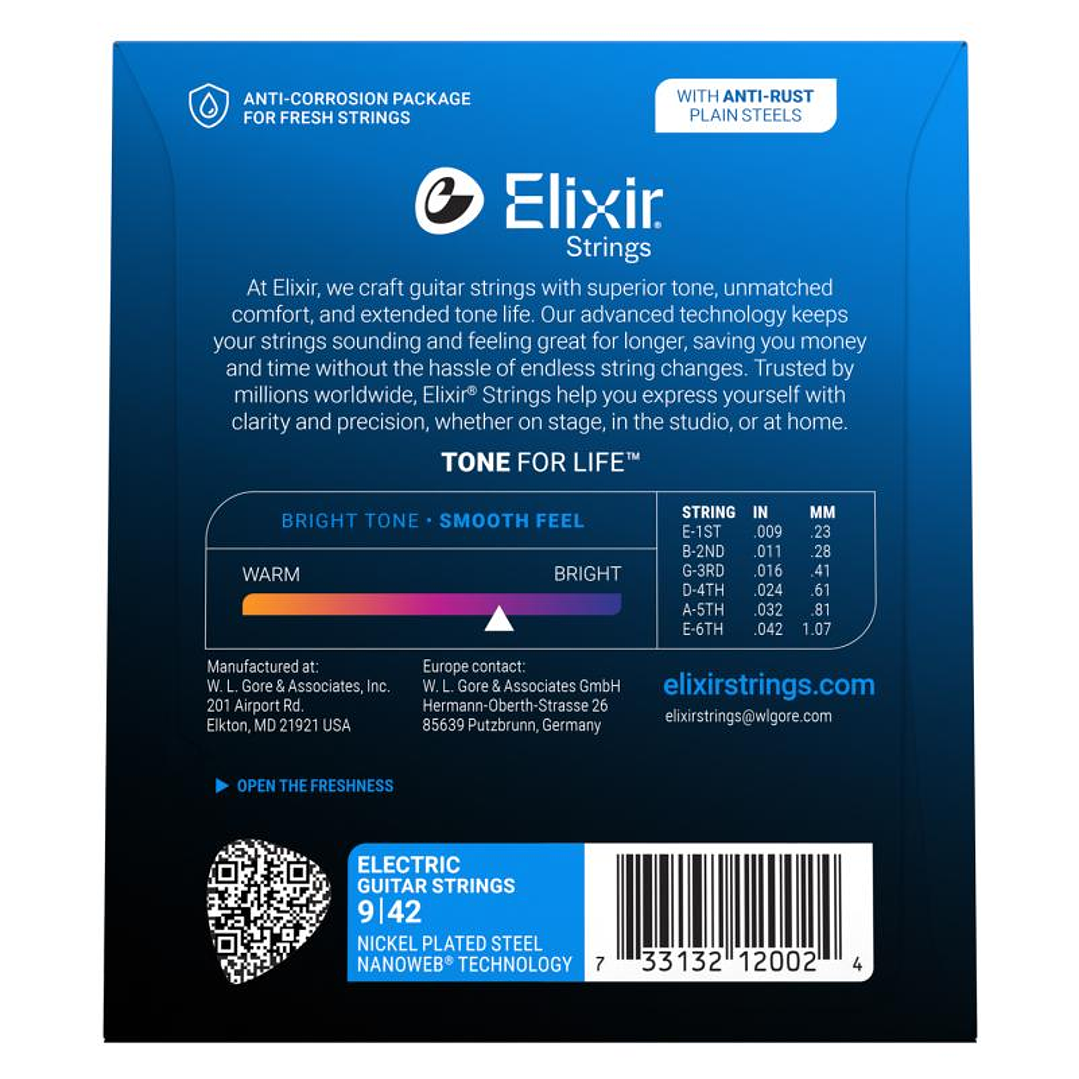 Cuerdas Guitarra Electrica Nanoweb 09-42 12002 Elixir 2