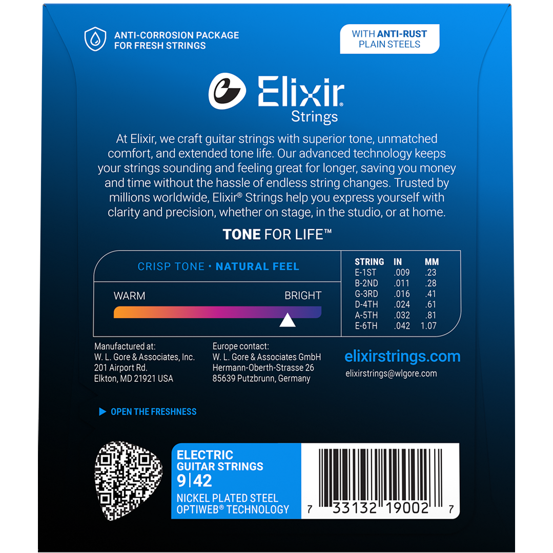 Cuerdas Guitarra Electrica Optiweb 09-42 19002 Elixir 2