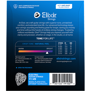 Cuerdas Guitarra Electrica Optiweb 11-49 19102 Elixir