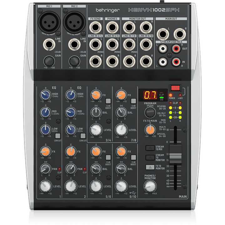 Consola de Audio 10 Canales y USB Xenyx 1002SFX Behringer 1
