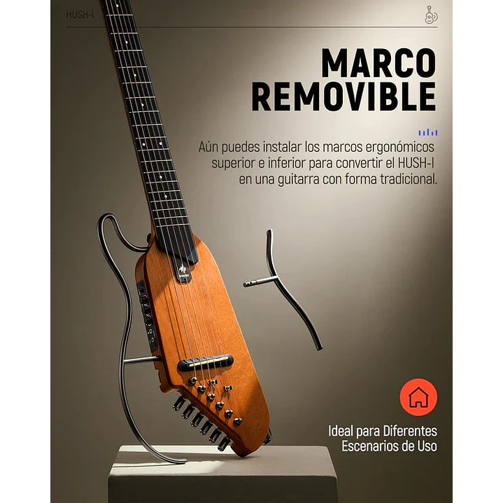 Guitarra Electroacústica de Viaje HUSH-I Caoba EC1781 DONNER 6