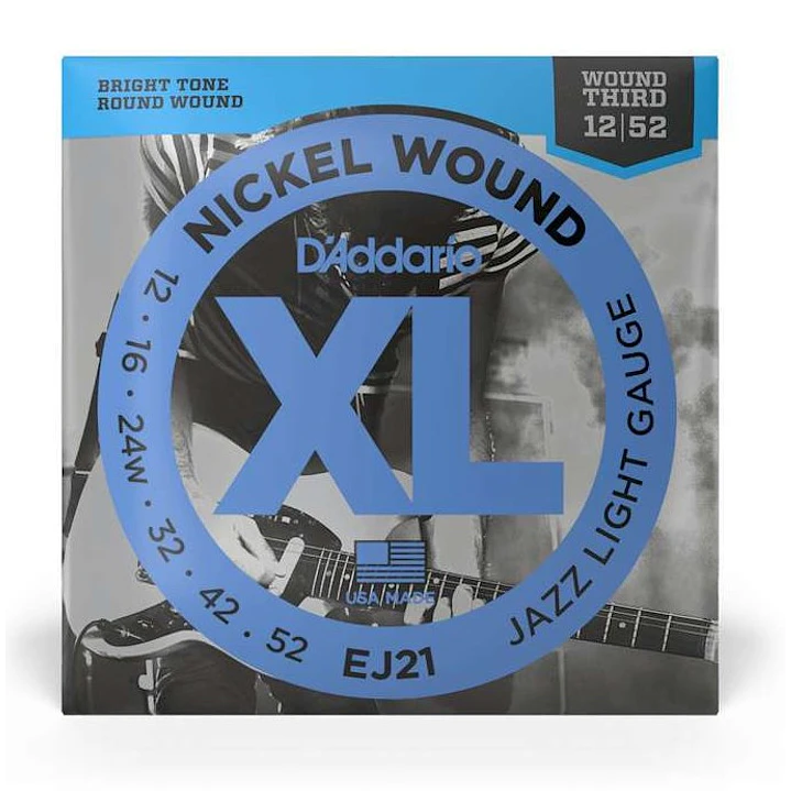 Cuerdas guitarra electrica Daddario 12-52 Nickel Wound Ej21  1