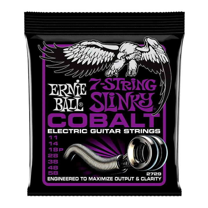 Cuerdas guitarra electrica ernie ball 2729 slinky cobalt 11-58  1