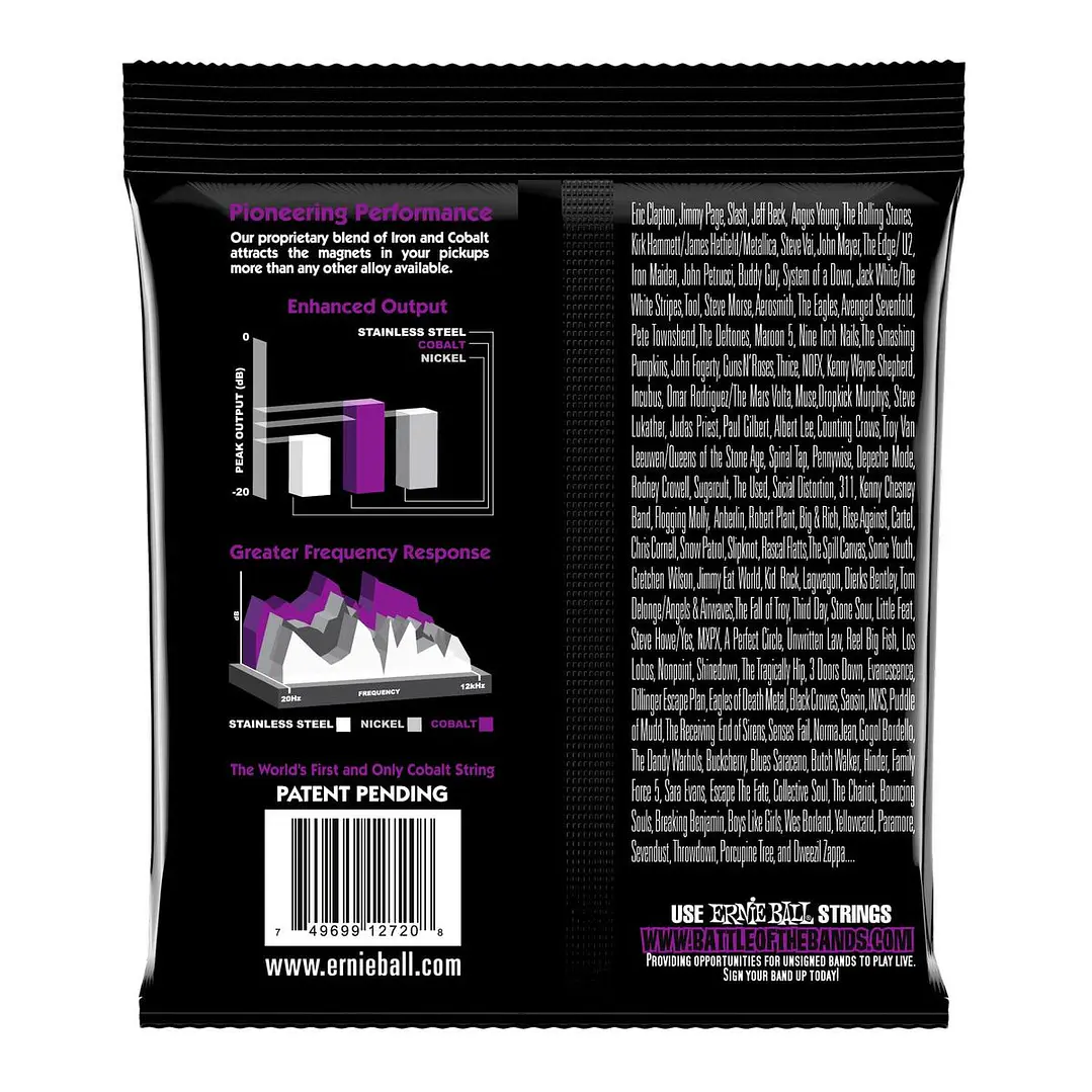 Cuerdas guitarra electrica ernie ball 2729 slinky cobalt 11-58  2