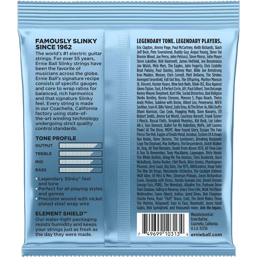 Cuerdas guitarra electrica ernie ball 2212 Primo Slinky 9.5-44 1