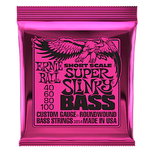 Cuerdas bajo electrico ernie ball 2854 Escala Corta Super Slinky 40-100