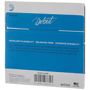Cuerdas Violin  Daddario 4/4 Debut D310 4/4M 