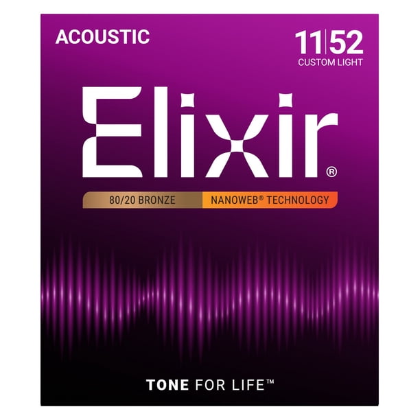 Cuerdas guitarra acustica Nanoweb 11-52 Bronze 11027 Elixir