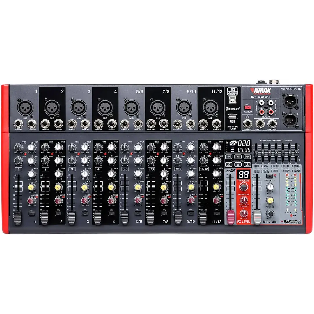 Mixer Análogo 12 CH 8Pre USB NOVIK 1
