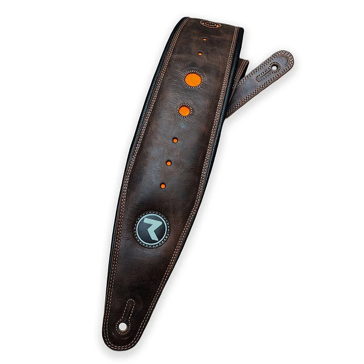 Correa guitarra/ bajo Raven COSMOS 4P Dark Brown/Orange  1