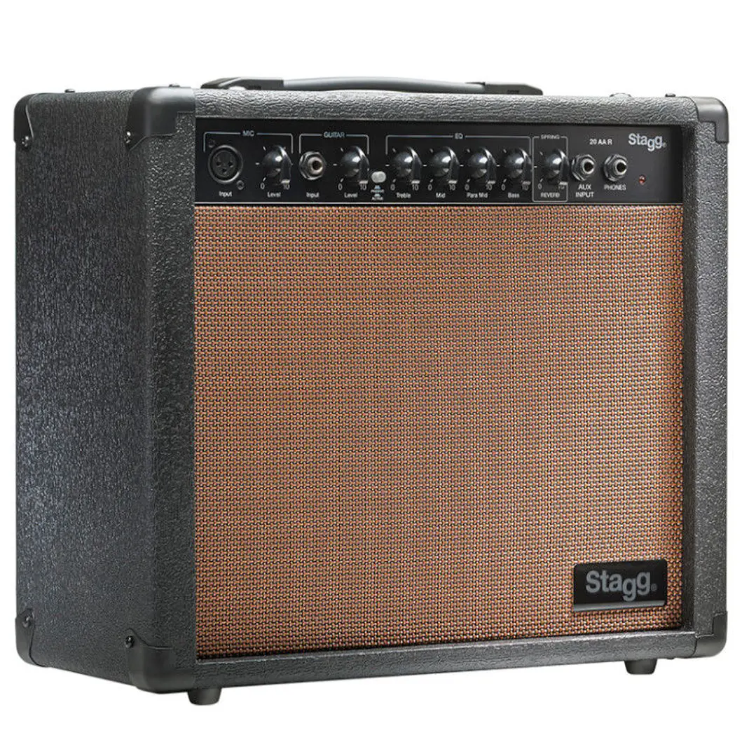 Amplificador guitarra acústica Stagg 20W 20AAR  1