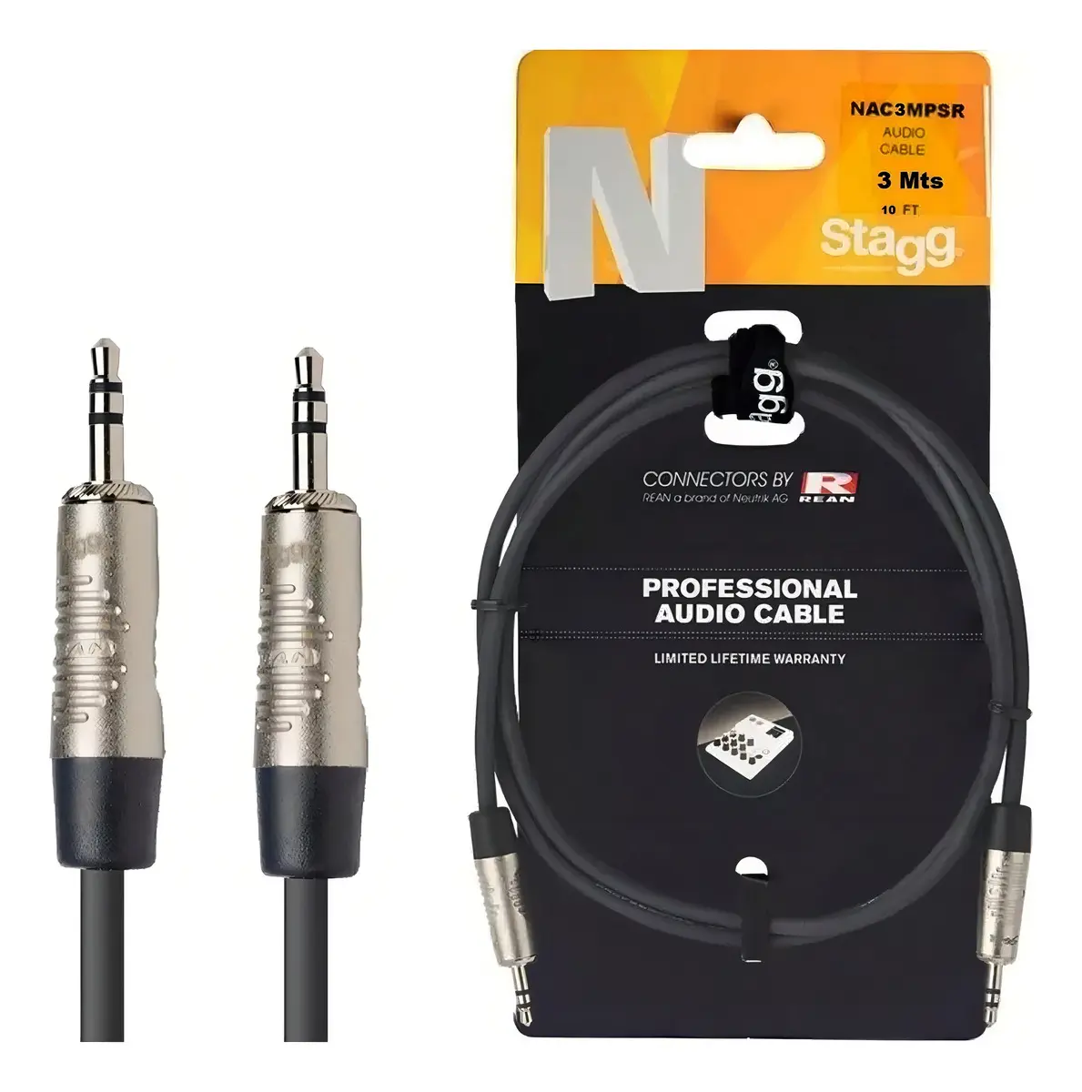 Cable Mini TRS-Mini TRS Stagg 3m NAC3MPSR