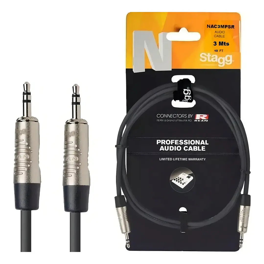Cable Mini TRS-Mini TRS Stagg 3m NAC3MPSR  1