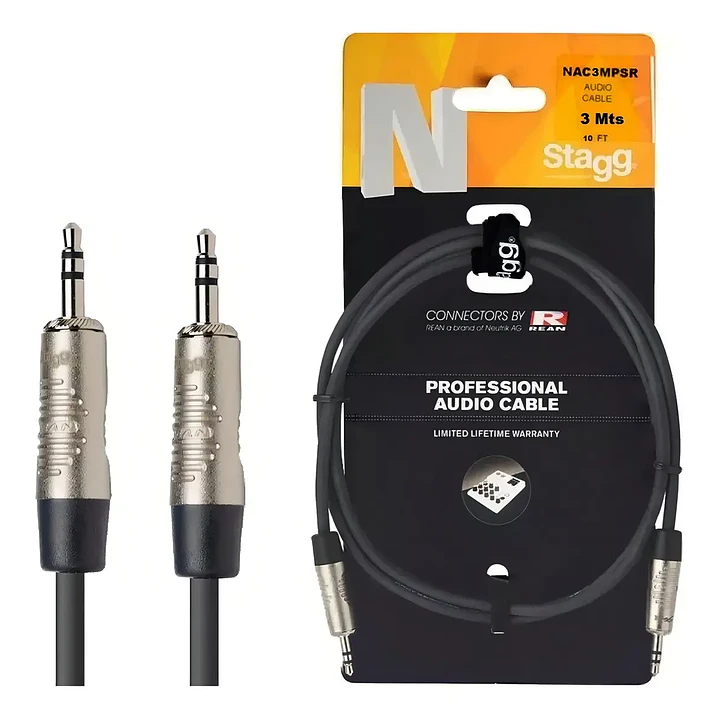 Cable Mini TRS-Mini TRS Stagg 3m NAC3MPSR  1