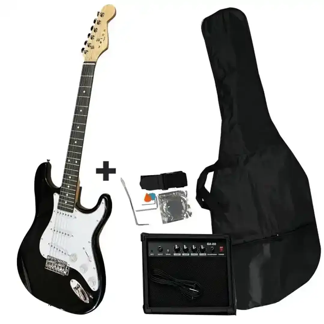 Pack Guitarra Electrica Negra Bestla-Pack WOTAN 1