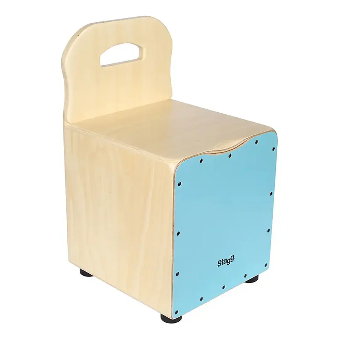 Cajón peruano para niños Stagg con respaldo color azul CAJKID 1