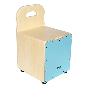 Cajón peruano para niños Stagg con respaldo color azul CAJKID