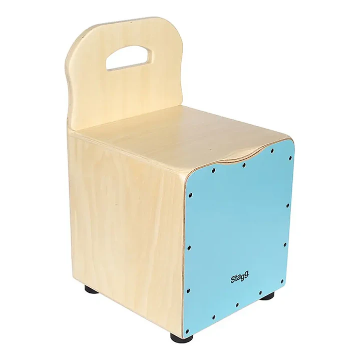 Cajón peruano para niños Stagg con respaldo color azul CAJKID 1