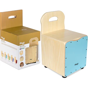 Cajón peruano para niños Stagg con respaldo color azul CAJKID