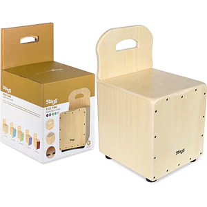 Cajón peruano para niños Stagg con respaldo color natural CAJKID