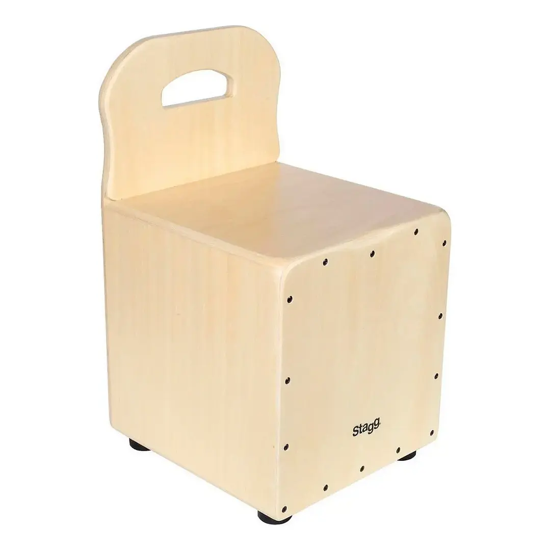 Cajón peruano para niños Stagg con respaldo color natural CAJKID 1