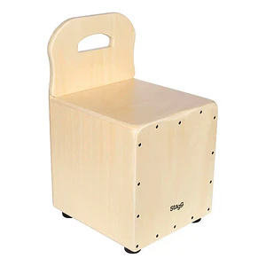 Cajón peruano para niños Stagg con respaldo color natural CAJKID