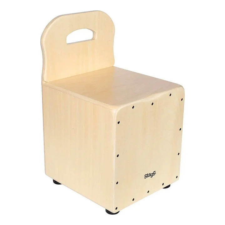 Cajón peruano para niños Stagg con respaldo color natural CAJKID 1