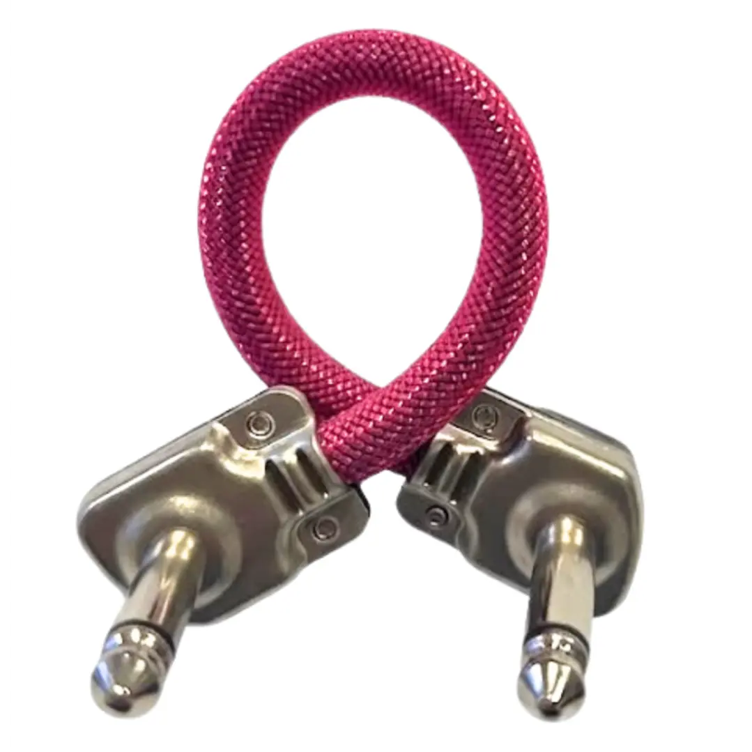 Cable Patch 10mas1 L Plano recubierto malla color rosado 15 cm TS/L-TS/L 1