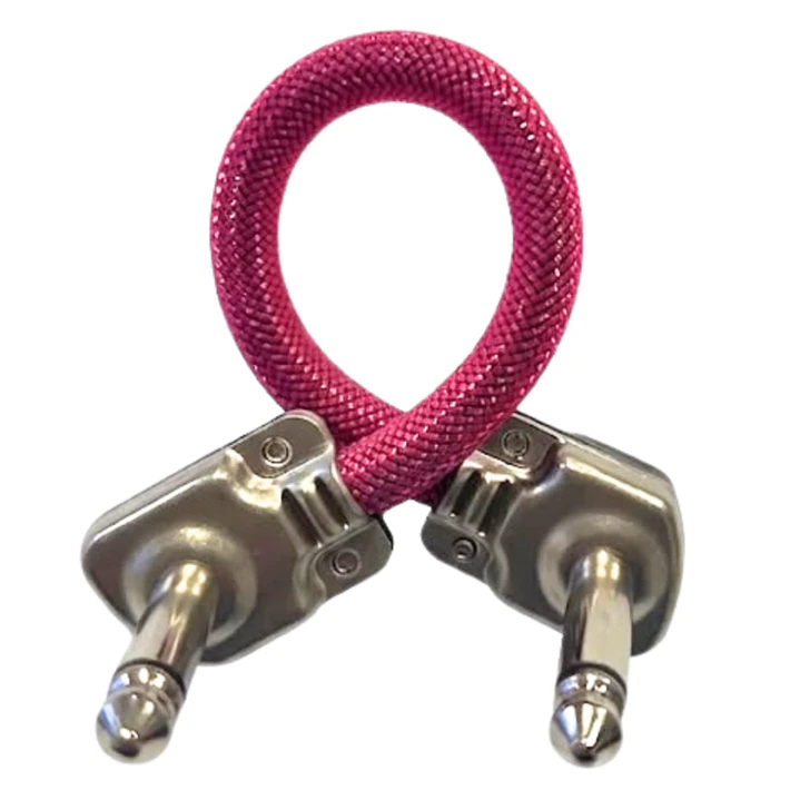 Cable Patch 10mas1 L Plano recubierto malla color rosado 15 cm TS/L-TS/L 1