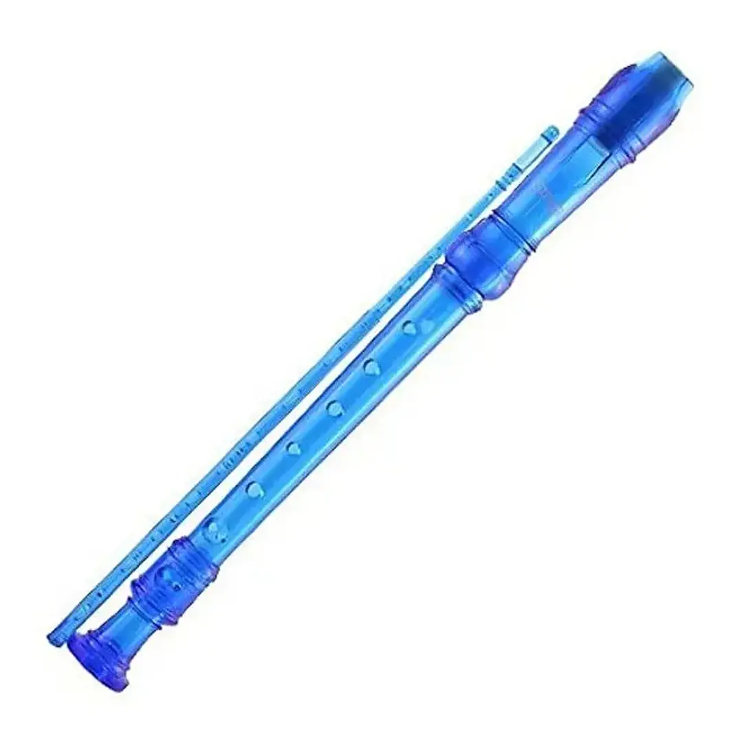 Flauta dulce soprano Stagg escolar azul traslúcido con funda RECGERTBL 1