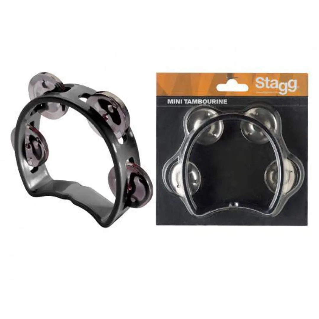 Mini pandero para niños Stagg Aro Con Sonajas Color Negro TABMINIBK 2