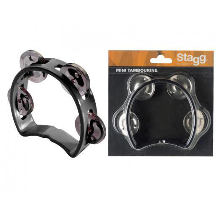 Mini pandero para niños Stagg Aro Con Sonajas Color Negro TABMINIBK 2
