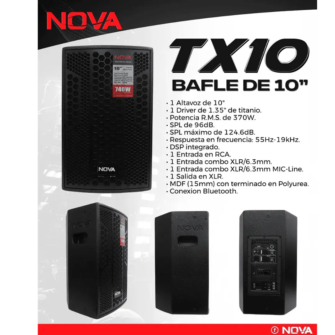 Caja activa Vamav 370W 10 pulgadas NOVA TX10 3