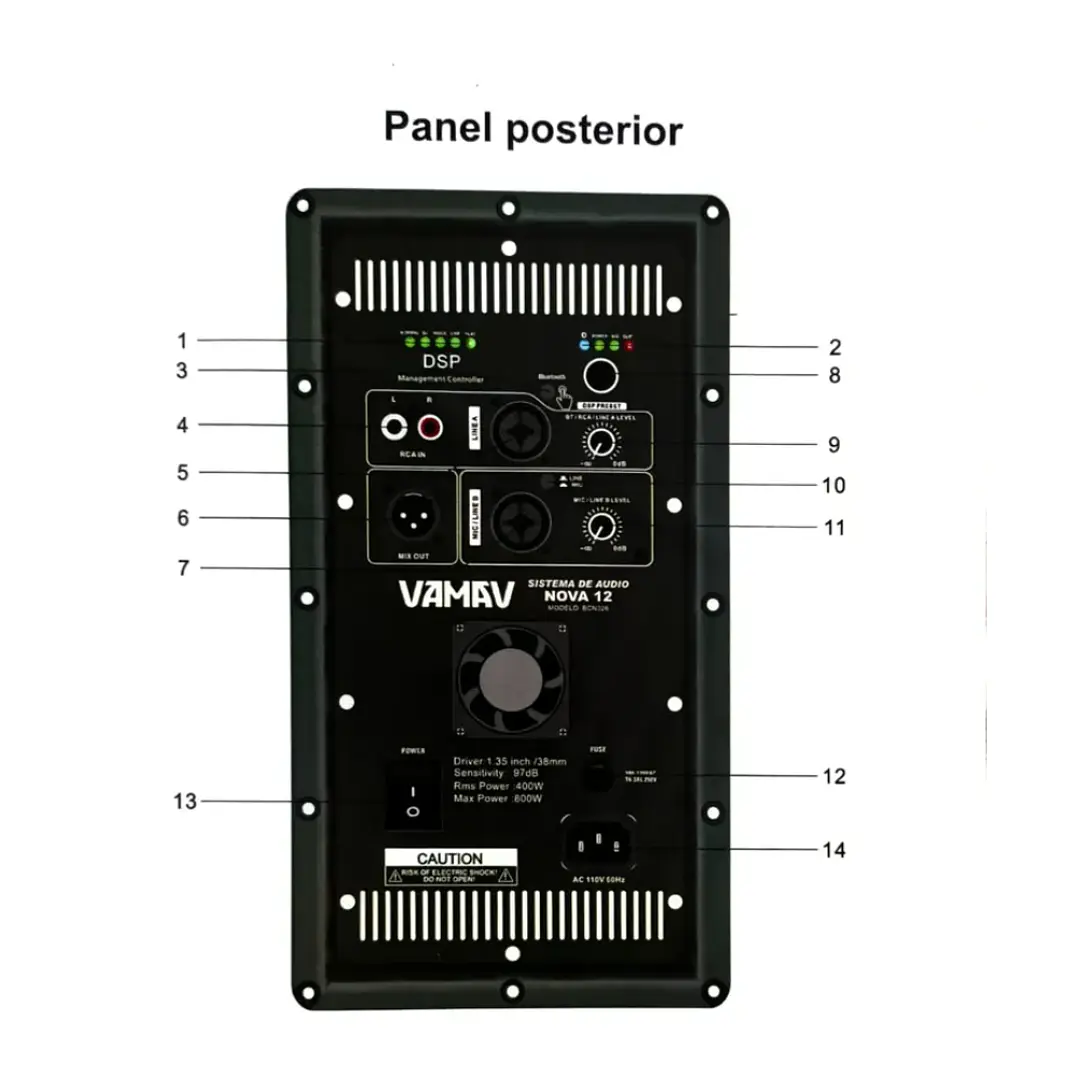 Caja activa 450W 15 pulgadas Vamav NOVA 12 5