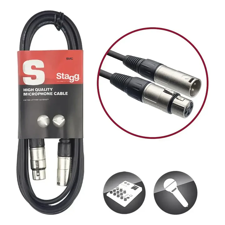 Cable Micrófono XLR M-XLR H 3M SMC3 STAGG 2
