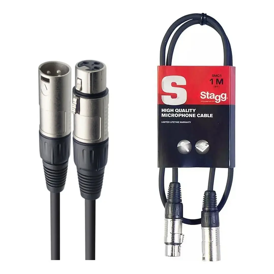 Cable de Micrófono Stagg SMC1 XLR-XLR 1 Metro Negro 2