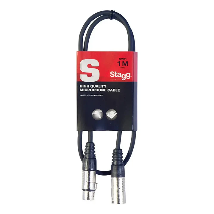 Cable de Micrófono Stagg SMC1 XLR-XLR 1 Metro Negro 3