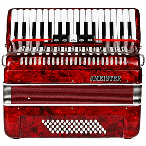 Acordeón J Meister 48 Bajos 34 Teclas 5 Registros Rojo BM1307RD