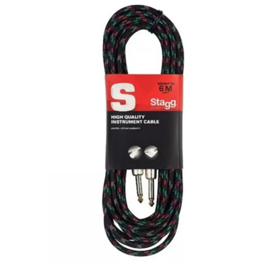 Cable Instrumento Stagg TS-TS 6M Tela Negro SGC6VT-BK 1
